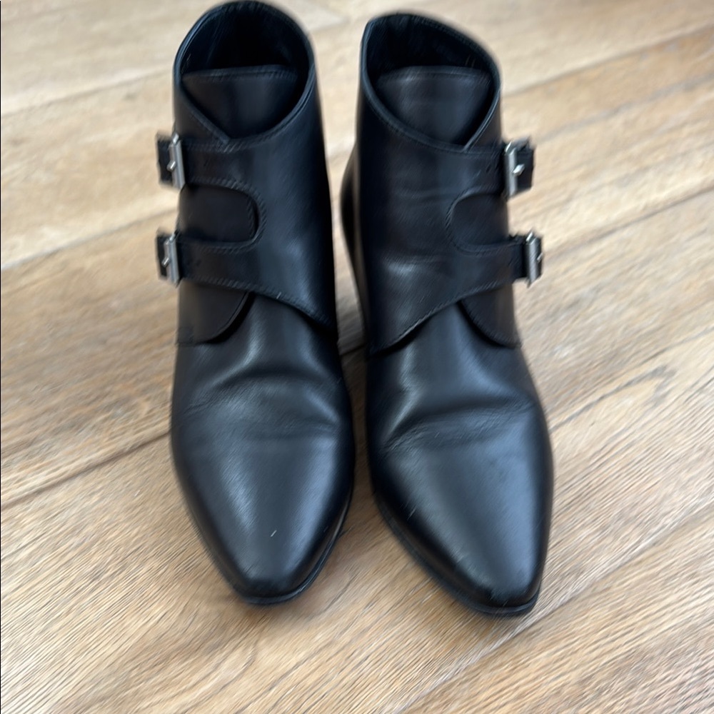Saint Laurent Black Studded Ankle Boots View 2